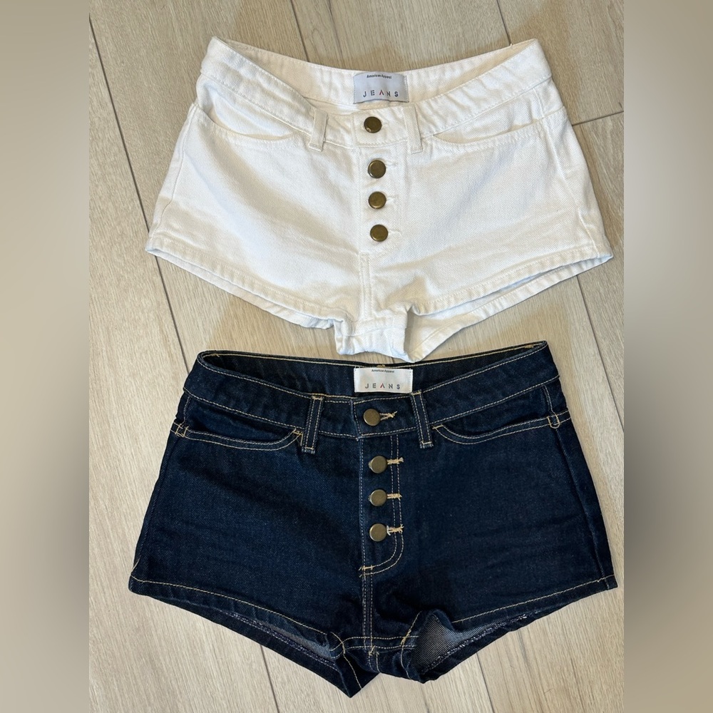 White & Blue Denim American Apparel Shorts